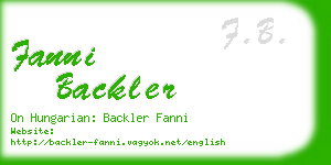 fanni backler business card